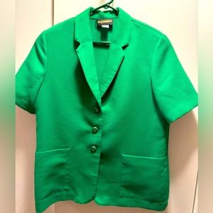 Knit blazer by Requirement in a brilliant Kelly green